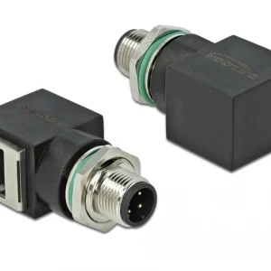 Network Adapter M12 4 pin D-coded male to RJ45 jack