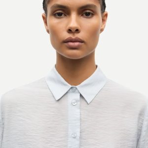 Samsøe Samsøe – Samina Shirt – Silkkisekoitepaita, Gray Dawn