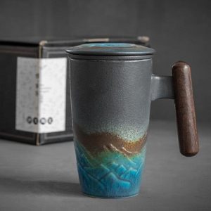 Käsintehty keraaminen yrttiteekannu 350ml