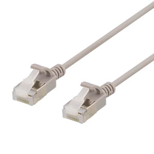 U/FTP Cat6a laitekaapeli, ohut, läpimitta 3,8mm, 0,5m, harmaa