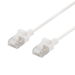 U/FTP Cat6a laitekaapeli, ohut, läpimitta 3,8mm, 1m, valkoinen