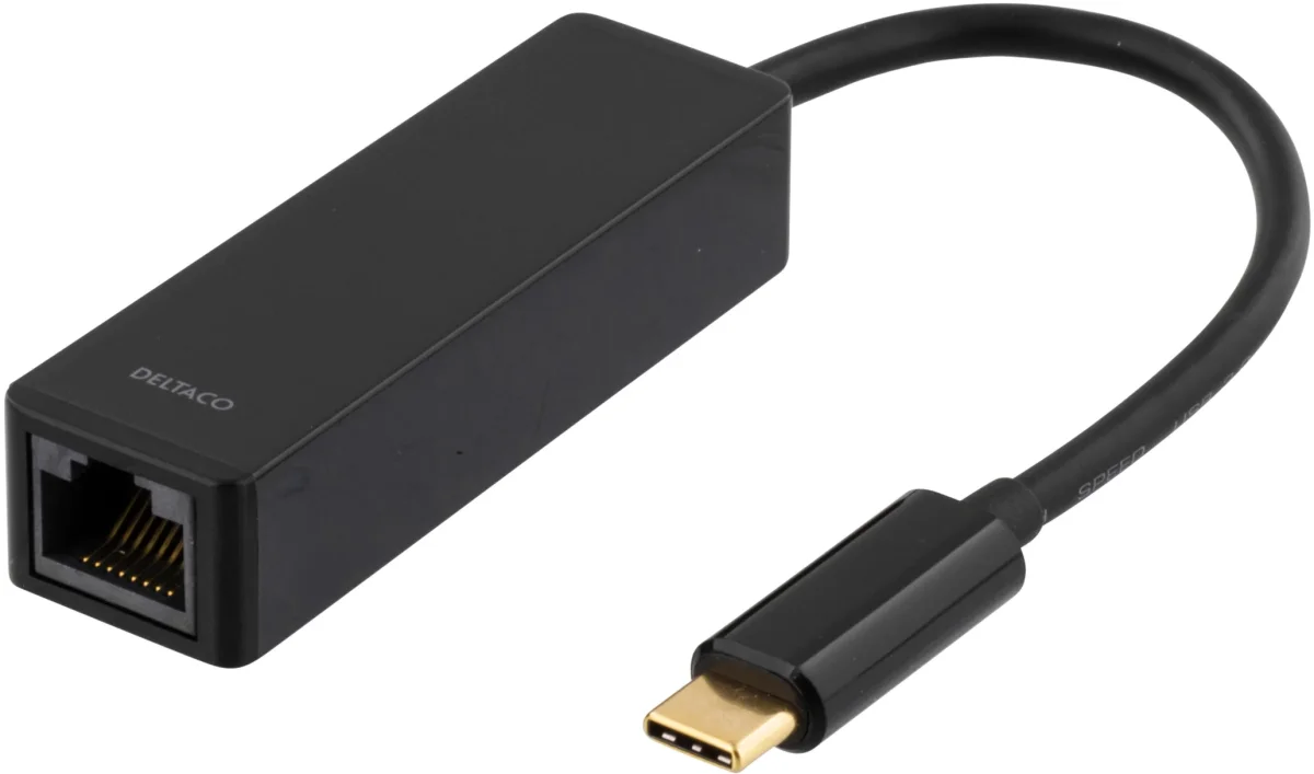 USB 3.1 -verkkosovitin, Gigabit, 1xRJ45, USB Type C, musta