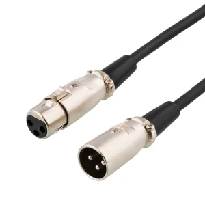 XLR-äänikaapeli, 3-pin ur - 3-pin na, 1m, musta