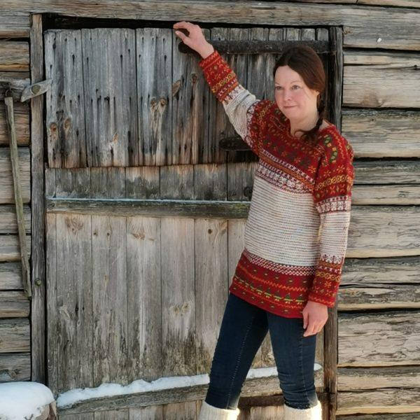 The colourful Korsnäs sweater -Do It Yourself eguipments in gift box - Image 3