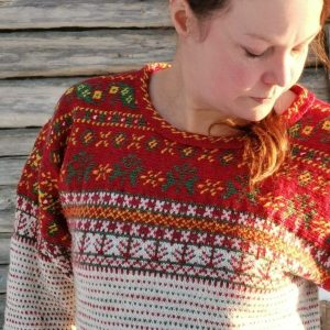 The colourful Korsnäs sweater -Do It Yourself eguipments in gift box