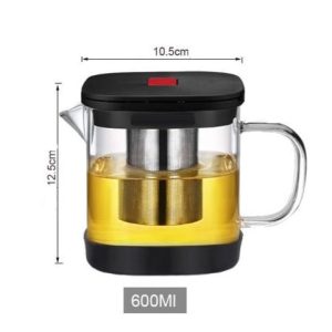 Lasinen teekannu ruostumattomasta teräksestä valmistettu suodatin 600ml – 1.2L