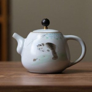 Vintage kiinalainen kissa teekannu 280ml