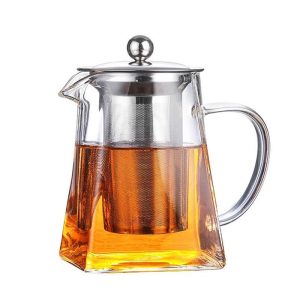 Neliön muotoinen lasinen teekannu 350-950ml