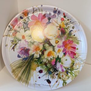 Tarjotin pyöreä 24 cm, Kukkapellonkimppu, Minna Immonen
